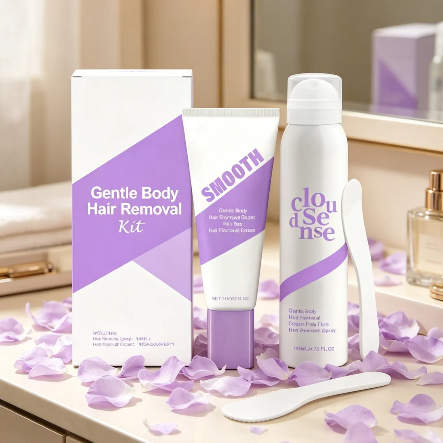Gentle Body Hair Removal Cream Kit – Moisturizing & Soothing