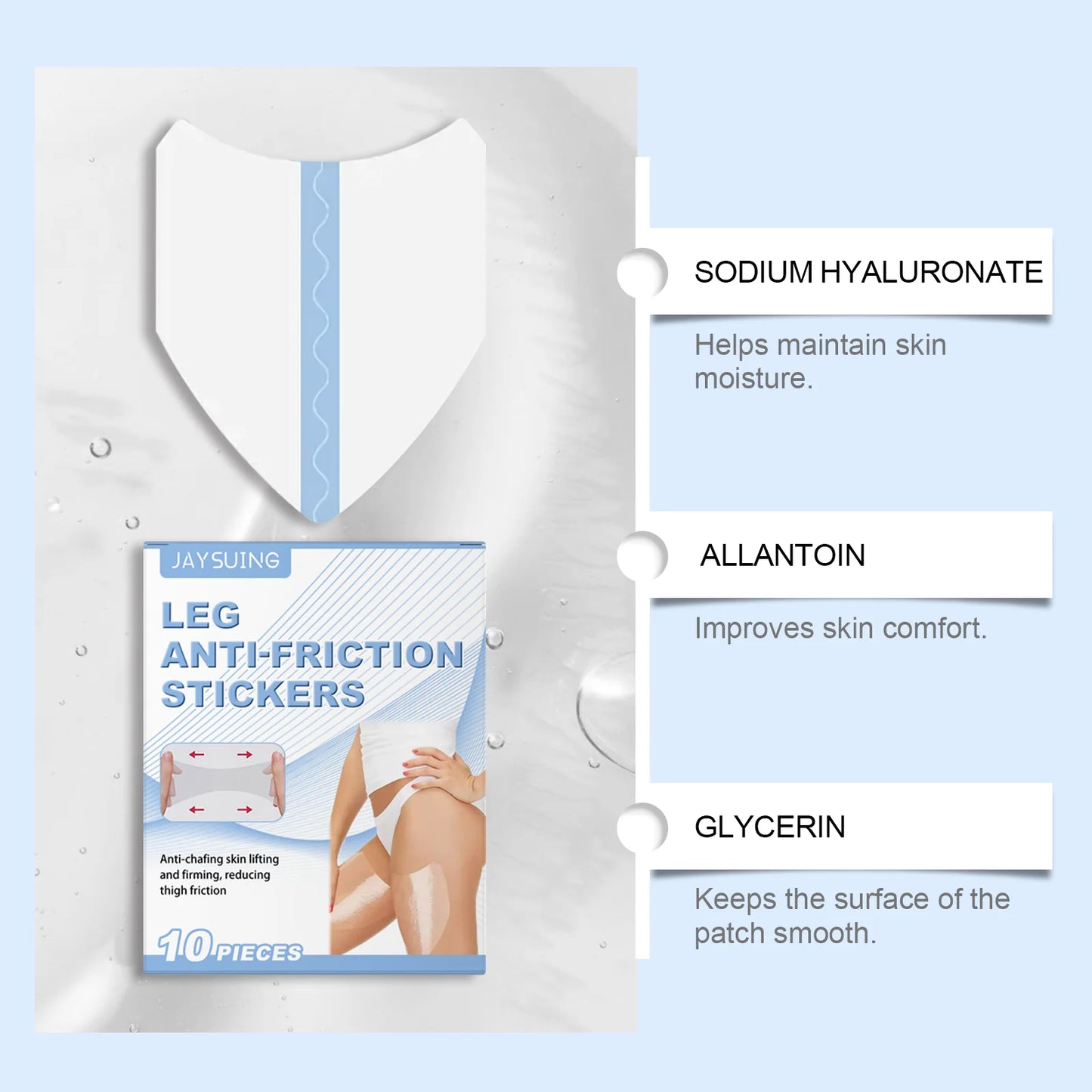 Invisible Anti-Chafing Thigh Patches – 10 Pack Waterproof