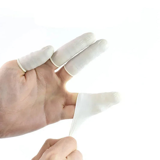 100/200PCS Disposable Rubber Gloves Fingertip Durable Tools Anti-slip Anti-static Latex Fingertip Protector Fingertip Sleeve Peaceful Pleasures Health and Wellness