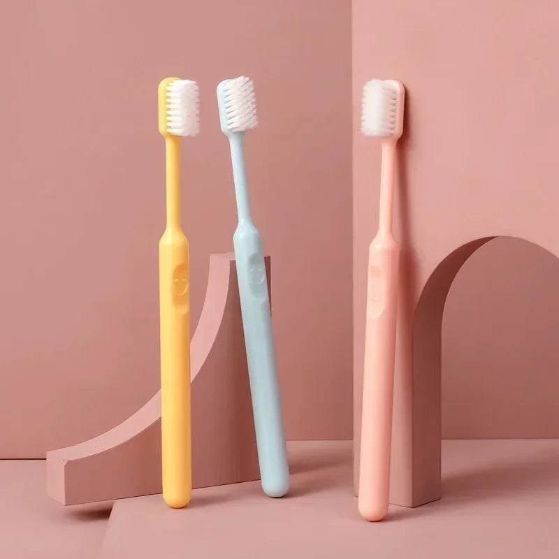 Adult Couple Household Toothbrush with Protective Cover, Superfine Super Soft Small Head Peaceful Pleasures Health and Wellness