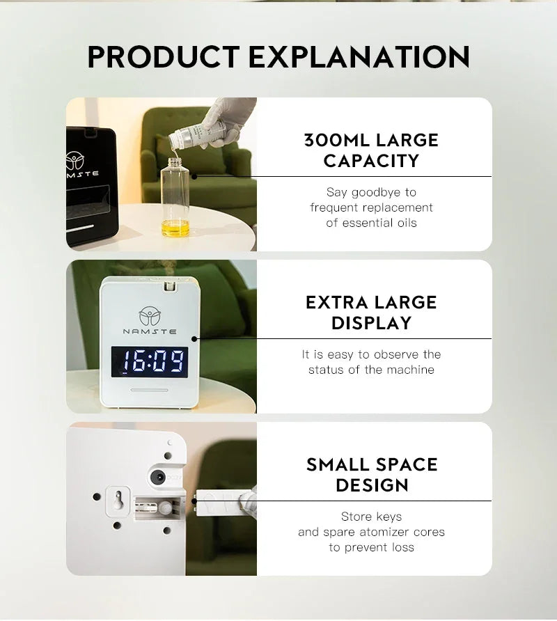 NAMSTE Smart Aroma Diffuser | 500m³ Bluetooth Peaceful Pleasures Health and Wellness