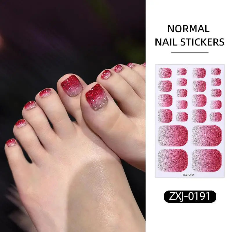 Glitter Toenail Polish Strips – Self-Adhesive Nail Wraps Nail Care Peaceful Pleasures Health and Wellness H