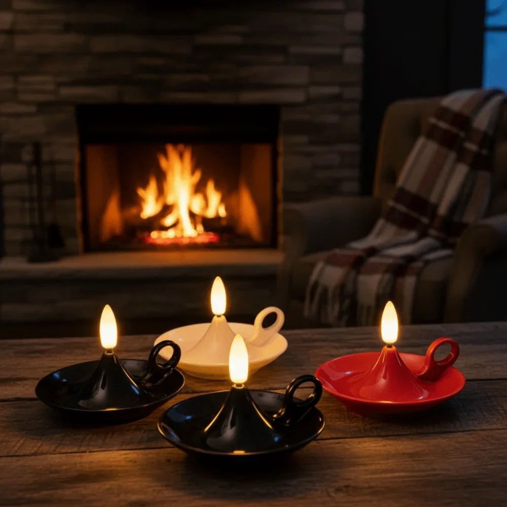 LED Electronic Diya Candle Lamps – Festival Set of 4 | Flameless