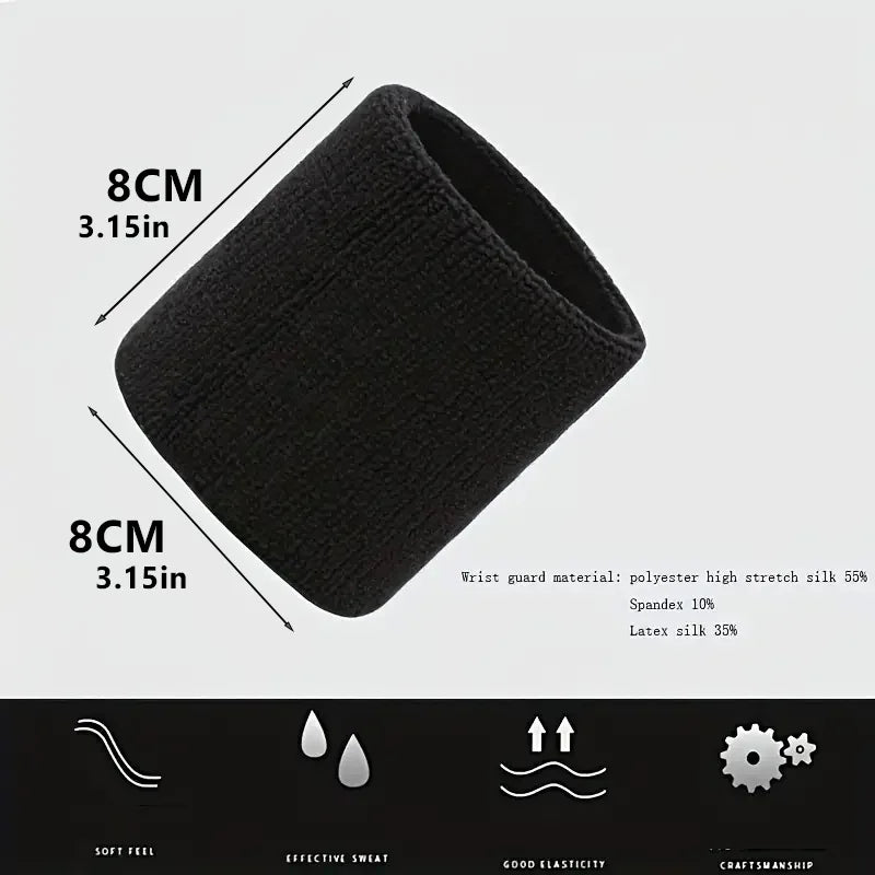 1 pcs Sweat-Absorbing Sports Wrist and Elbow Guard with Towel Wristband - Protector Sweatband Gym Wrist Guard, Fit Up To 100kg Peaceful Pleasures Health and Wellness