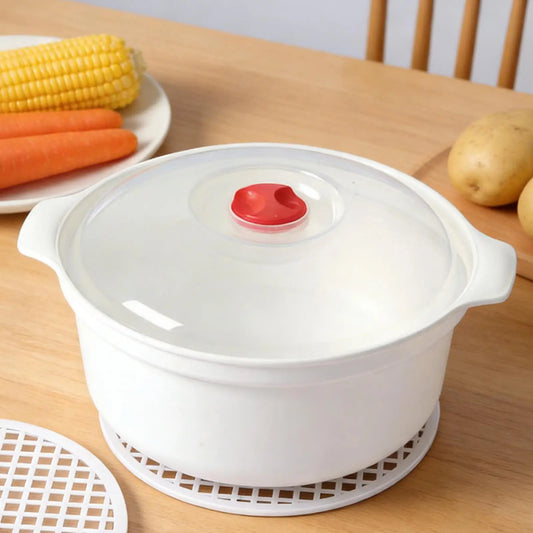 Microwave Steamer Box with Lid | Food-Grade PP, Dual Compartment Microwave Steamer Oasis Select
