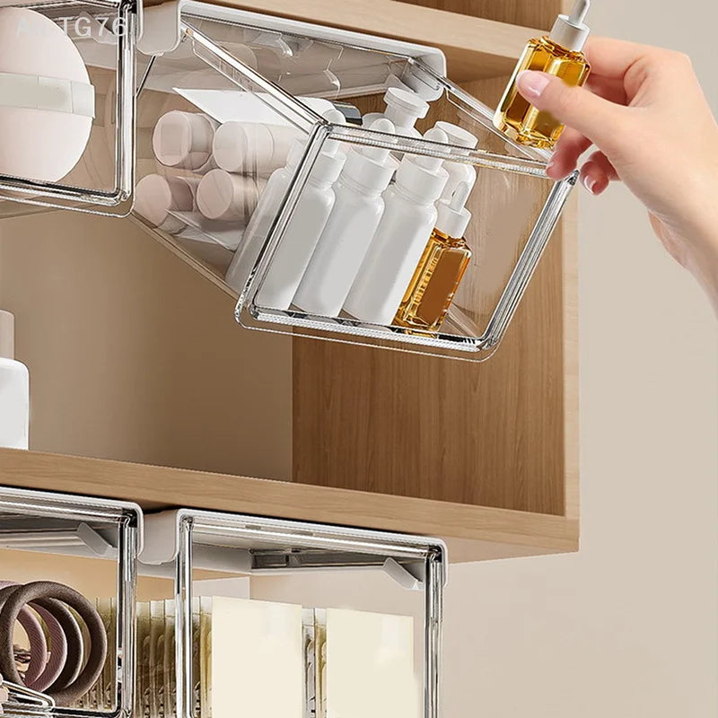 Clear Cosmetic Storage Box | Makeup & Bathroom Organizer