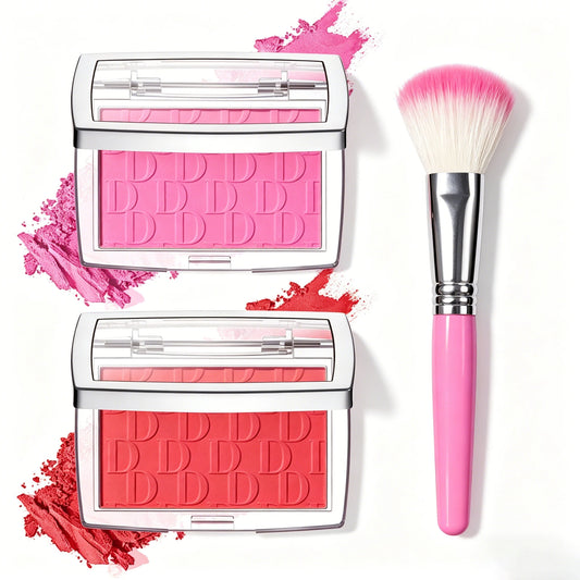 Matte Embossed Blush Palette & Brush – 6 Colors, Long-Lasting Blush Palette Set Peaceful Pleasures Health and Wellness