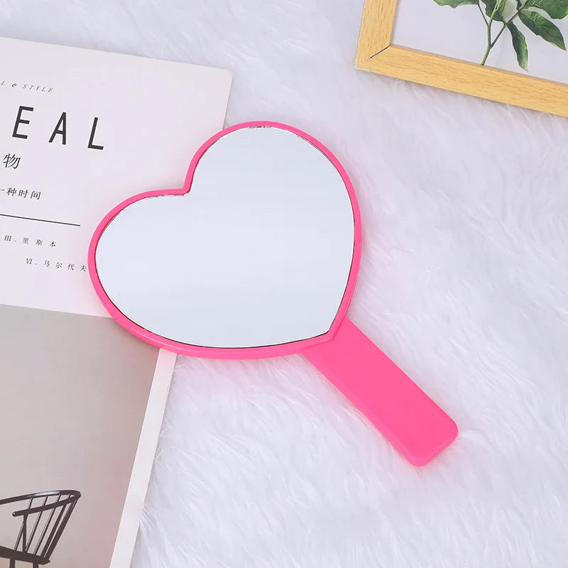 Diamond Rhinestone Handheld Makeup Mirror – Heart Round Square