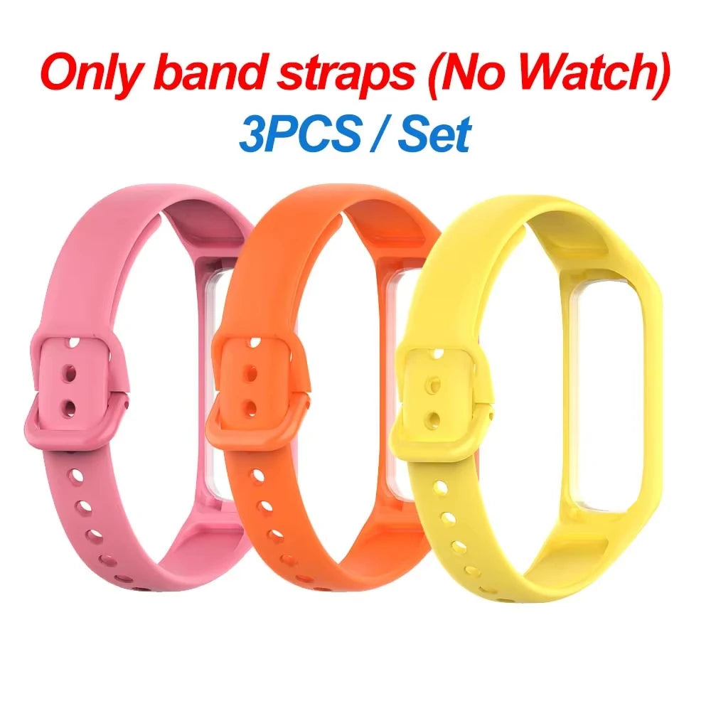 Samsung Galaxy Fit 2 SM-R220 Silicone Replacement Band Strap Peaceful Pleasures Health and Wellness 3PCS Color1