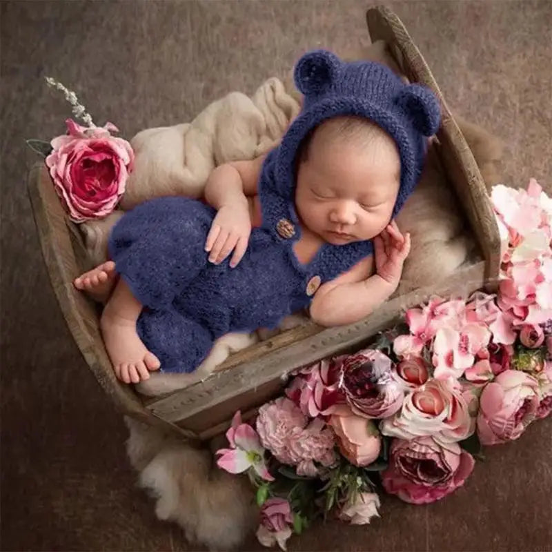 Newborn Photography Props | Mohair Baby Outfit Set 0–1 Month