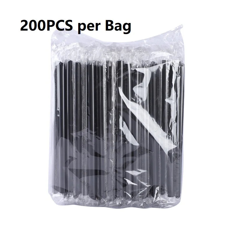 Colorful Black or Clear BPA Free Plastic Straws 6mm Diameter Individually Wrapped for Coffee Tea Liqor in Party Office Home Use Peaceful Pleasures Health and Wellness
