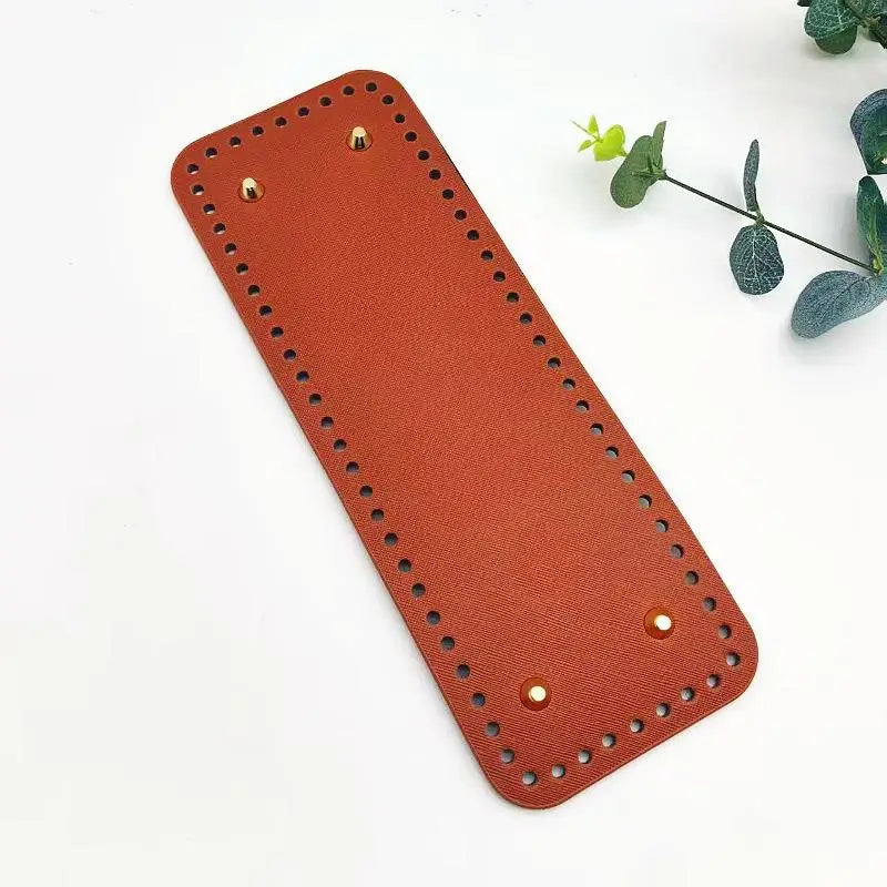 PU Leather Bag Base 28x10cm | Pre-Punched DIY Crochet Bottom