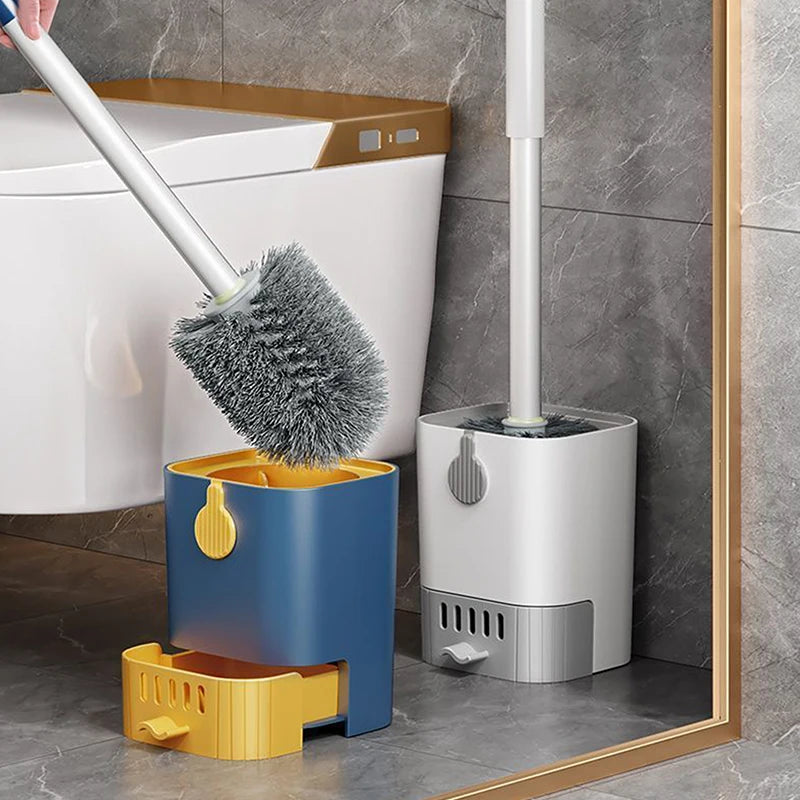 HELTC Toilet Brush & Holder Set | Multifunctional Bathroom Cleaner Toilet Brush Set Peaceful Pleasures Health and Wellness