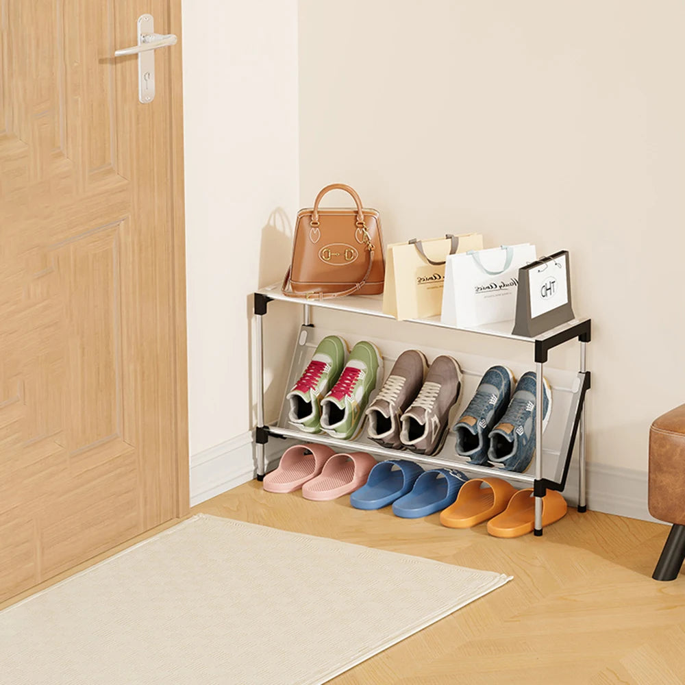 Ultra Thin Shoe Rack, Multi-Layer Household Small Narrow Doorway, Simple Sloping Shoe Storage Rack, Shoe Rack Behind The Door Peaceful Pleasures Health and Wellness Two layers