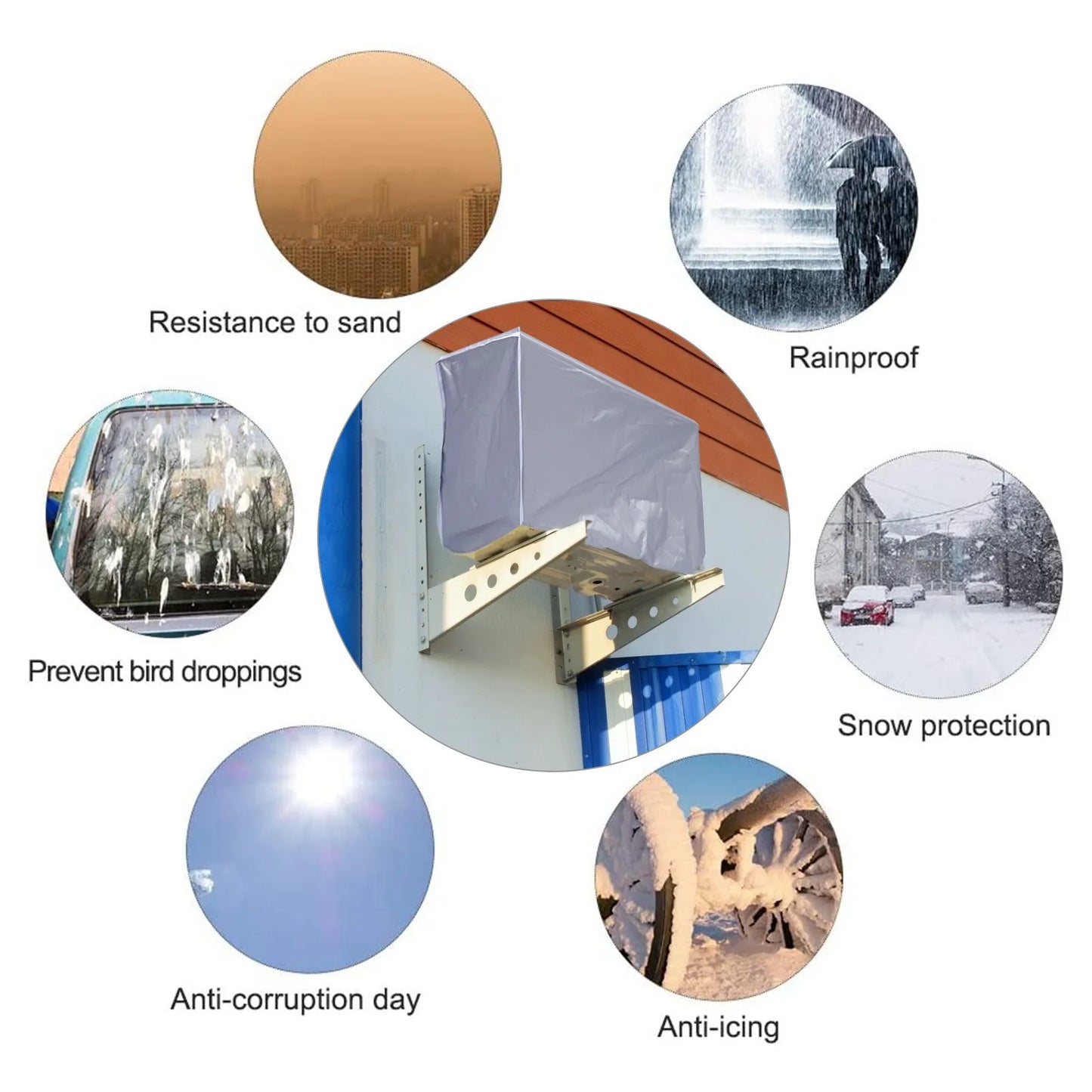 Outdoor Conditioner Cover Anti-dust Anti Snow Waterproof Sunproof