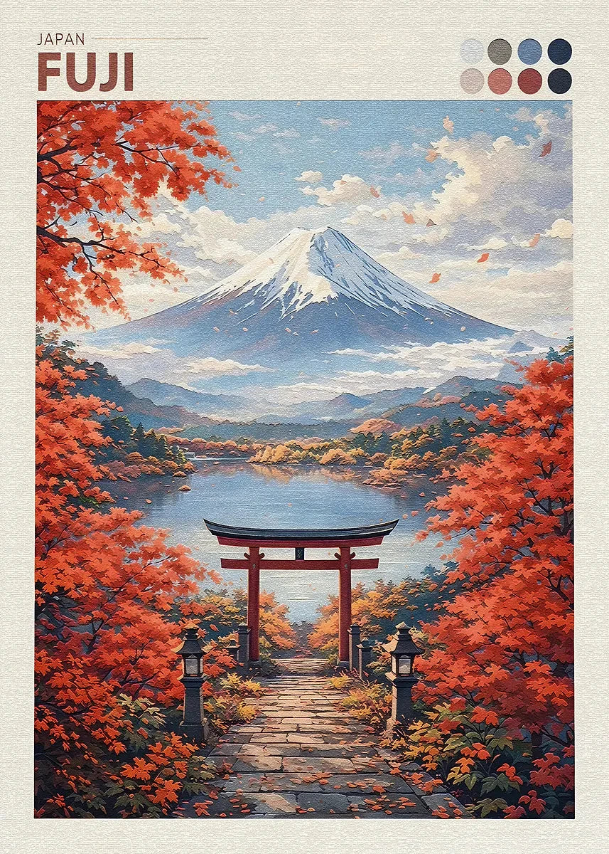 Japan Autumn Cityscape Posters Yokohama Shizuoka Hakodate Modern Prints Canvas Painting Wall Art Picture Home Living Room Decor Peaceful Pleasures Health and Wellness
