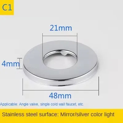 2PCS Stainless Steel Faucet Decorative Cover 1/2" & 3/4" Pipe