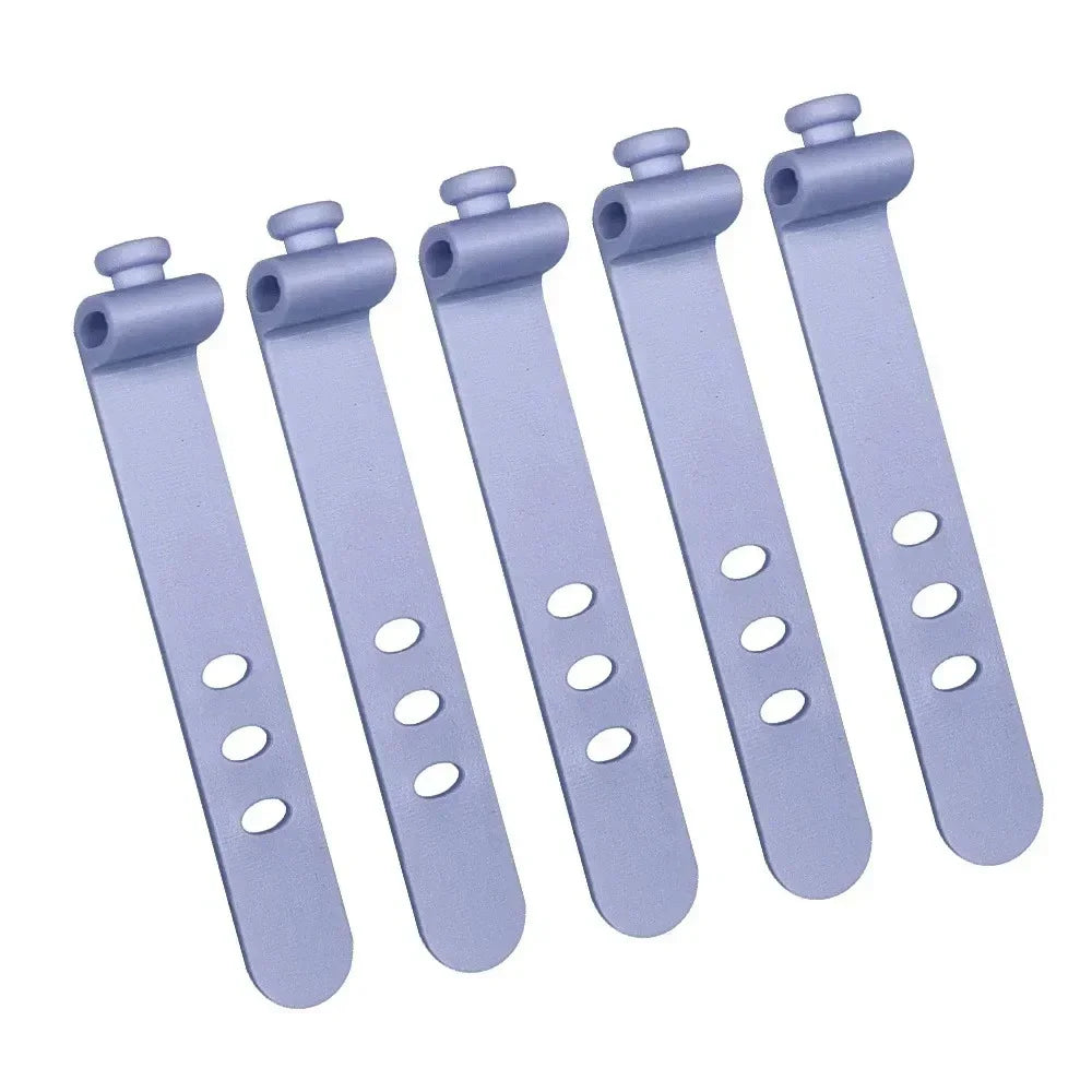 Silicone Cable Organizer Clips & Cord Ties – 5 Colors, 1/5/10 Pcs