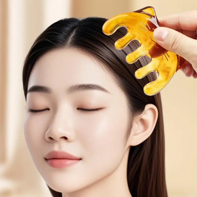 1 Pcs Resin Wide Toothed Comb Tighten Skin Reduce Guasha SPA Scalp Massage Brush Pocket Comb Skin/Hair Care Tool Peaceful Pleasures Health and Wellness