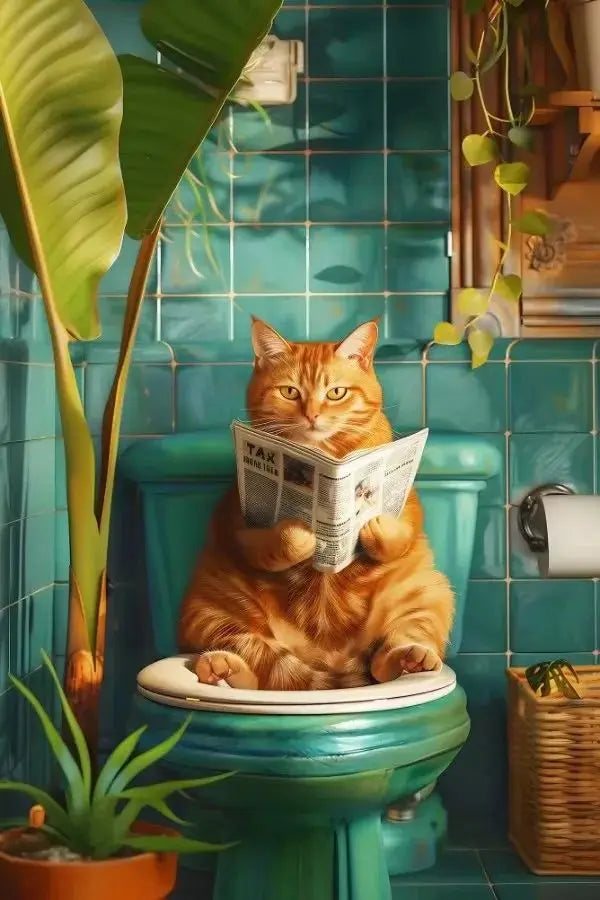 Funny Toilet Animals Canvas Wall Art | Bathroom Decor Poster