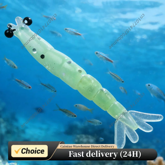 20Pcs Mini Shrimp Lure Multi-Segmented Soft Worm Shrimp Fishing Lure Realistic Shrimps Bass Bait For Saltwater & Freshwater Peaceful Pleasures Health and Wellness