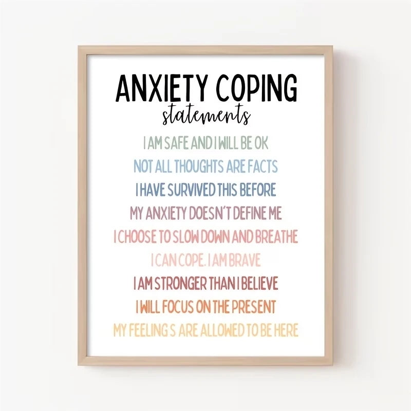 Christian Anxiety Relief Quotes Canvas Wall Art | Calm & Focused