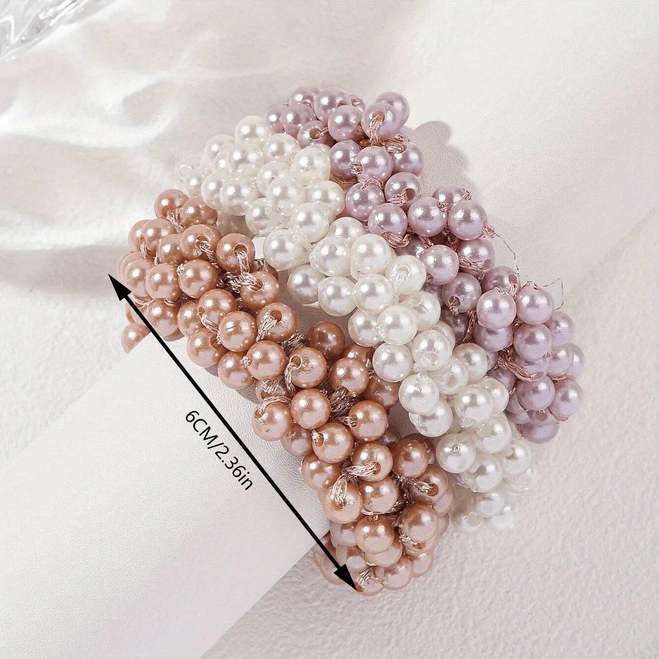 3pcs Sweet Pearl Beaded Hair Accessories – Headbands & Hair Ties Set Hair Accessory Set Peaceful Pleasures Health and Wellness