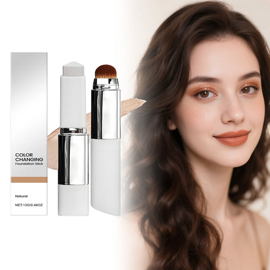 Color Changing Foundation Stick 2-in-1 Brush | Matte Waterproof Foundation Stick Peaceful Pleasures Health and Wellness