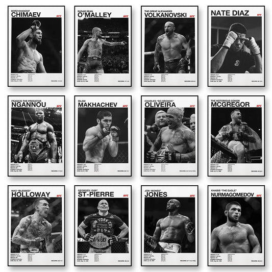Boxing Fighting Star Canvas Wall Art Print Poster MMA Decorative Painting Home Decor Boxing Lover Gift Unframed Peaceful Pleasures Health and Wellness