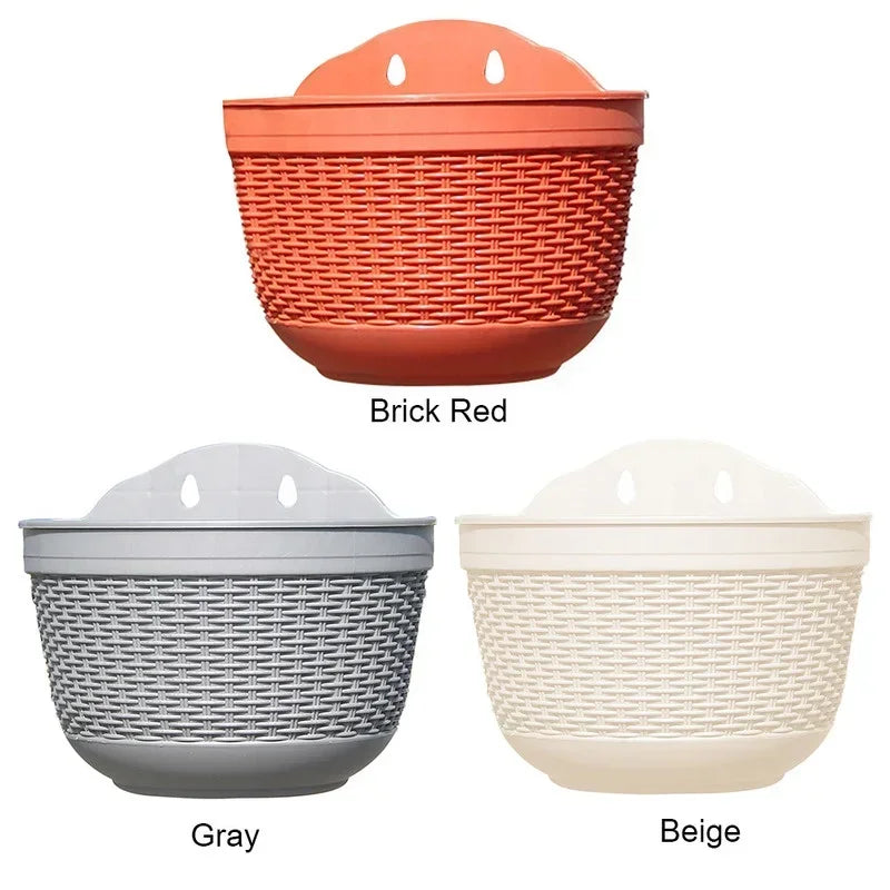 Imitation Rattan Weaving Creative Flower Planter Garden Pot Flowerpot