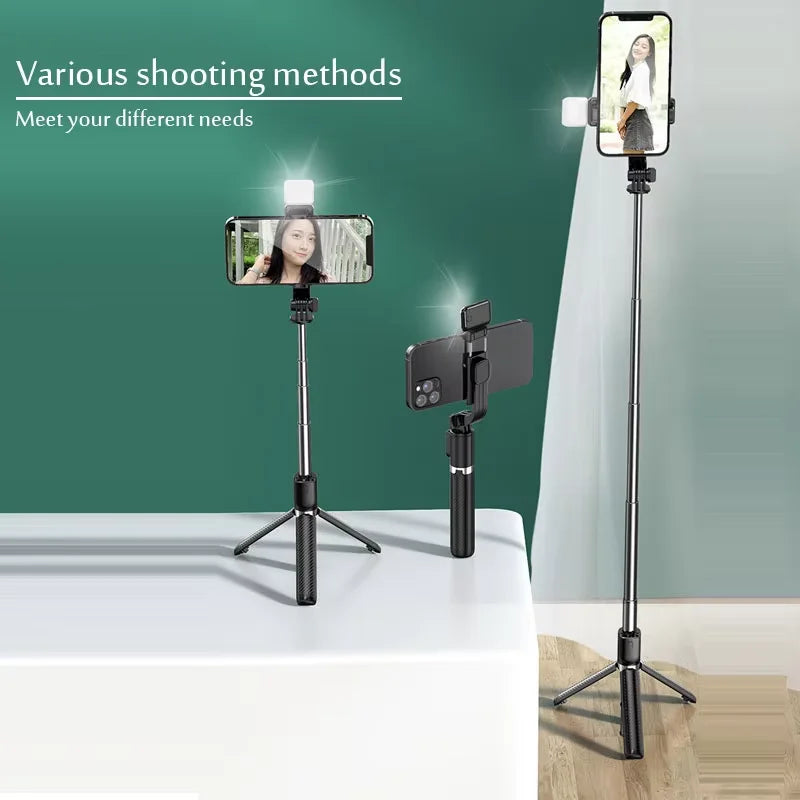 Selfie Stick Tripod with Light & Wireless Remote, Portable Bluetooth Retractable 70CM Phone Holder for Travel Vlog. Peaceful Pleasures Health and Wellness