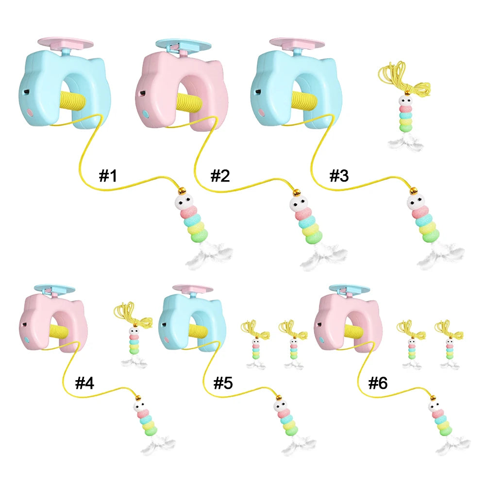 Interactive Cat Hanging Toys USB Charging Self-Play Pet Chase Toy Auto-Rebound Cat-Teasing Tool for Relieve Boredom Burn Energy Peaceful Pleasures Health and Wellness