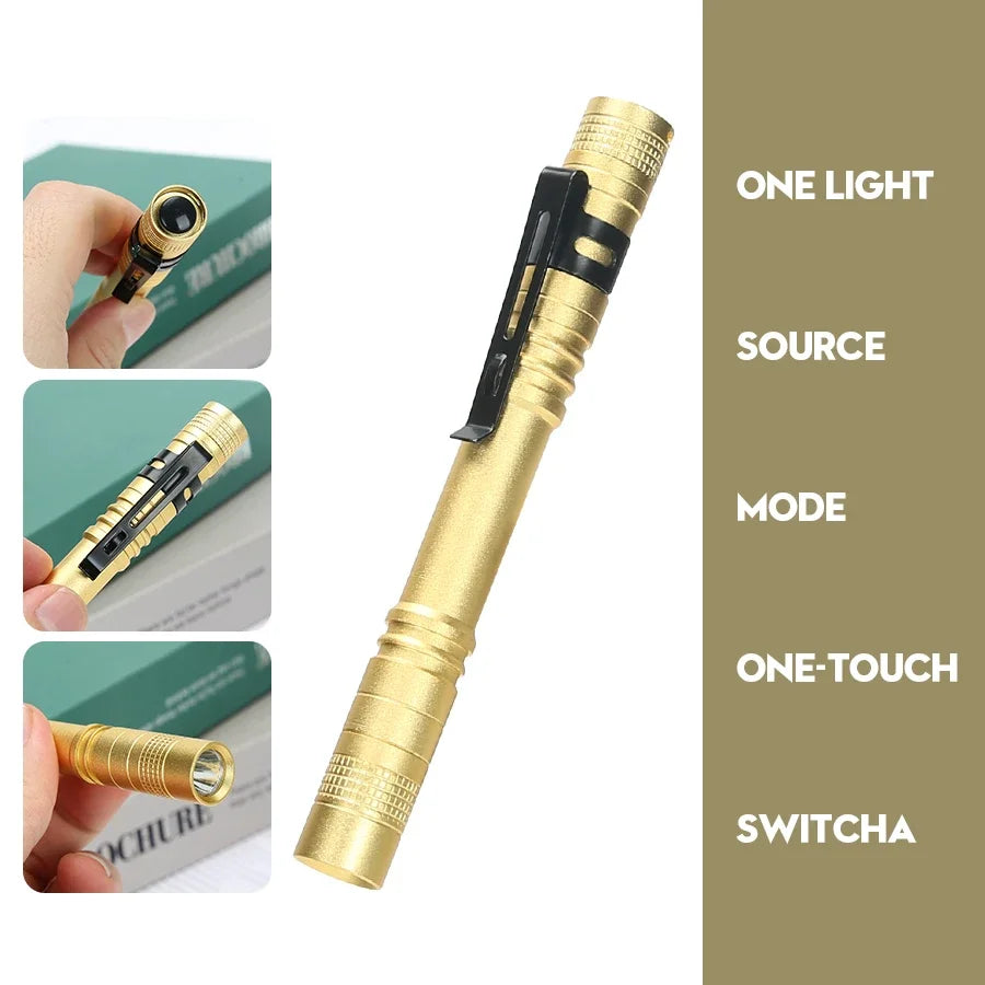 Mini LED Pen Light Flashlight 500LM | Camping & EDC Torch