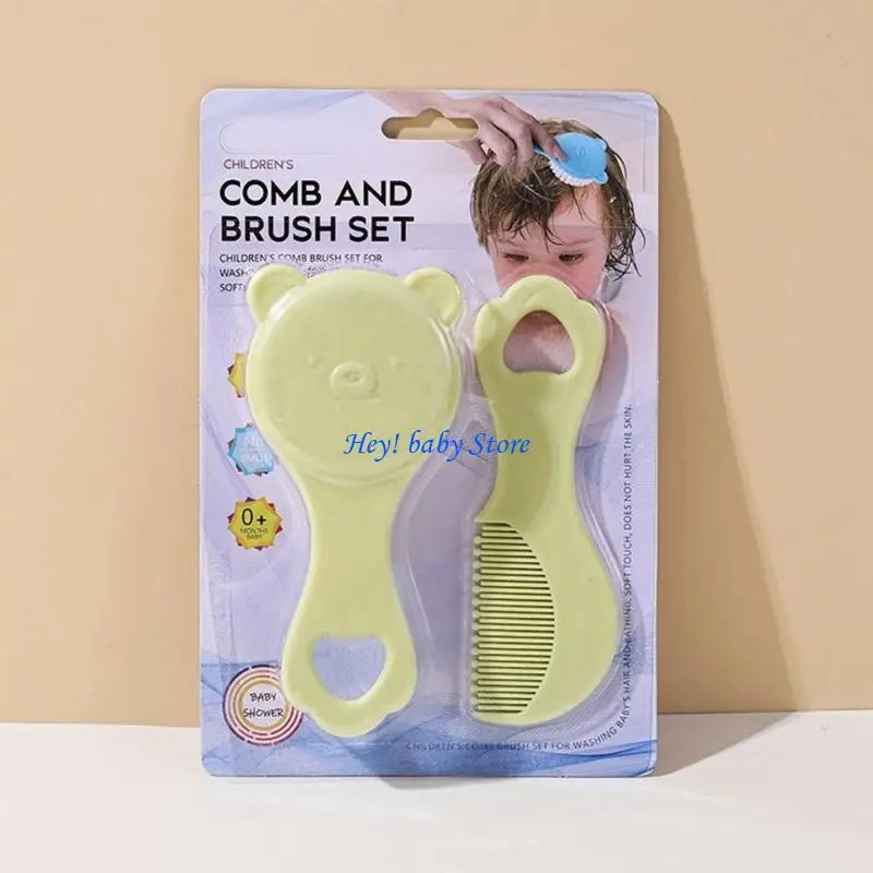 Baby Hair Brush & Comb Set | Soft Bear Design for Newborns