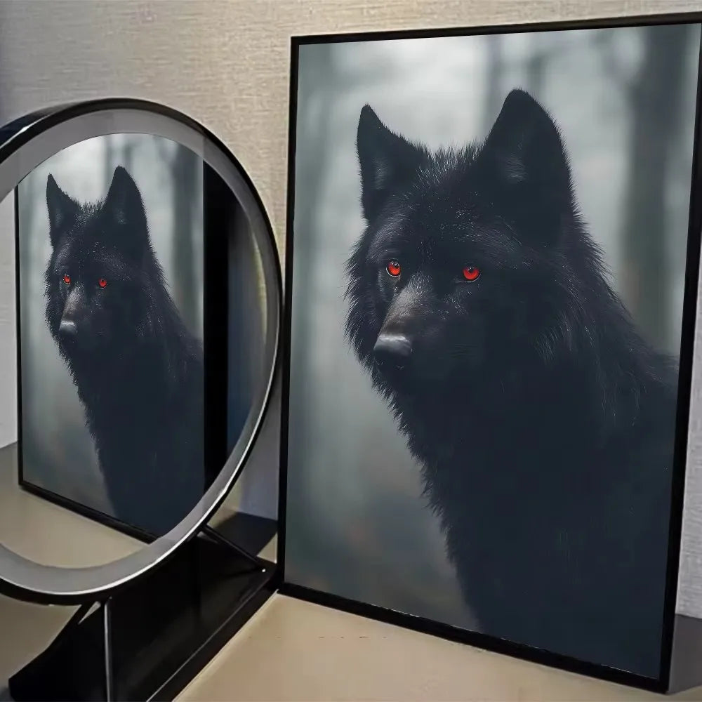 Fantasy Wolf & Crow Canvas Wall Art Poster | Halloween Décor Canvas Wall Art Peaceful Pleasures Health and Wellness ZLH5271 90x130cm No Frame