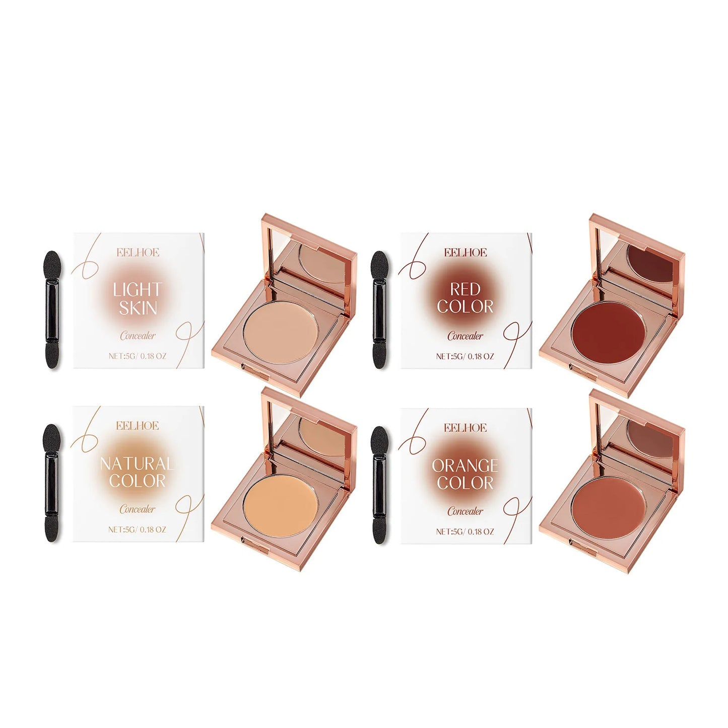 EELHOE 4-Color Full Coverage Concealer – Waterproof & Oil Control