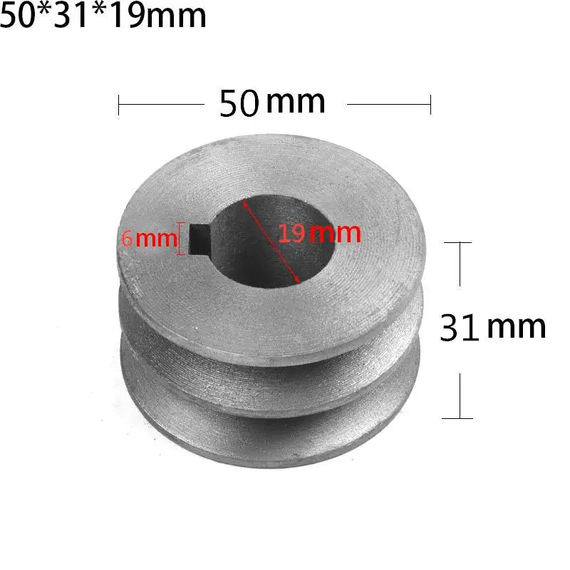 Cast Iron Double Groove A-Type V-Belt Pulley 50mm–100mm
