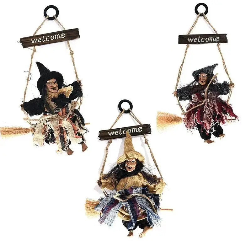 Halloween Hanging Witch Ghost Dolls Scary Flying Pendant DIY Party