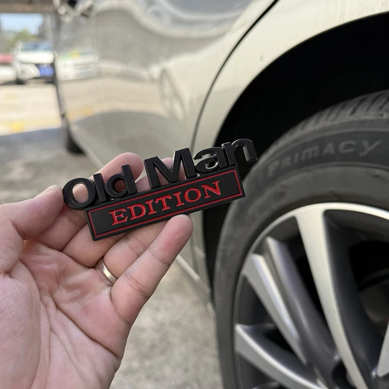Old Man Edition 3D Chrome Car Emblem Badge | Waterproof Decal