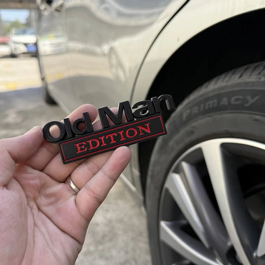Old Man Edition 3D Chrome Car Emblem Badge | Waterproof Decal Car Emblem Badge Peaceful Pleasures Health and Wellness
