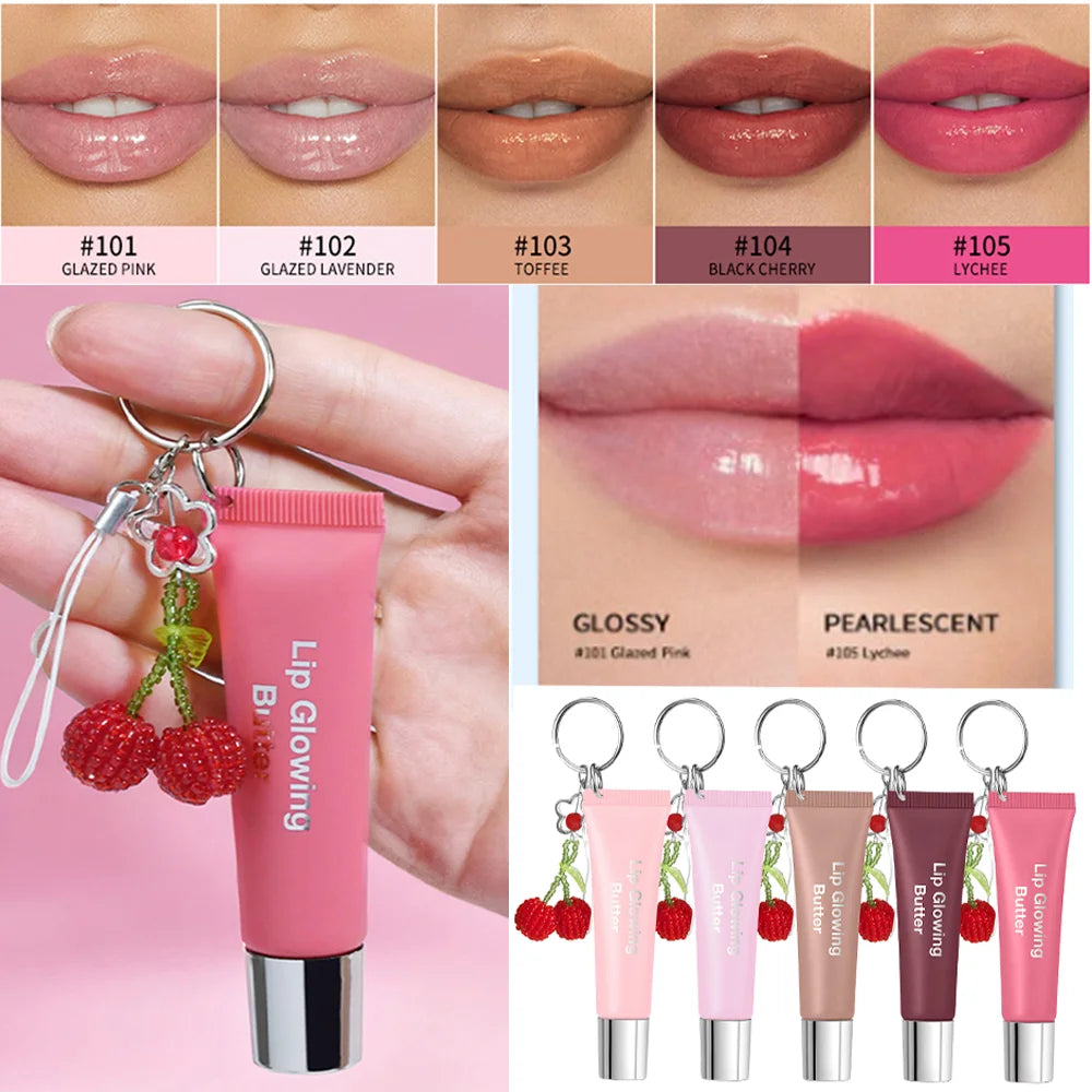 Lip Gloss Lip Keychain For Phone Bag Accessories Long Lasting Moisturizing Nourish Hydrating Lip Care Brown Pink Makeup Peaceful Pleasures Health and Wellness