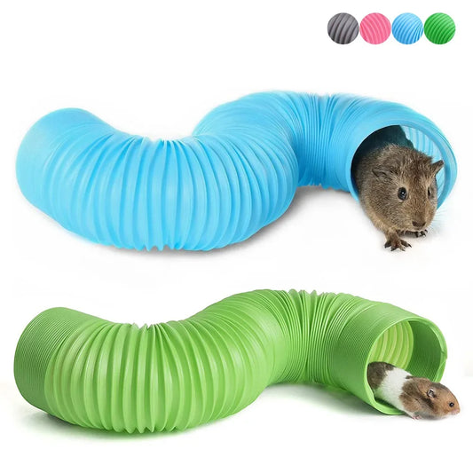 Telescopic Tunnel Toy for Hamsters, Guinea Pigs & Small Pets Small Pet Tunnel Toy Peaceful Pleasures Health and Wellness