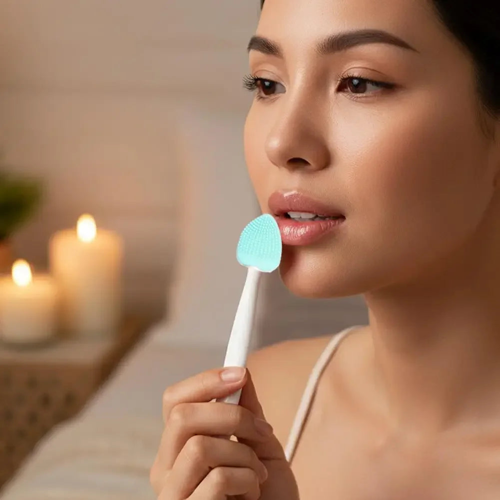 Silicone Pore Cleansing Brush For Face, Scrub Lip Exfoliator Brush Double-Sided Facial Exfoliating Tool for Blackhead Removal Peaceful Pleasures Health and Wellness