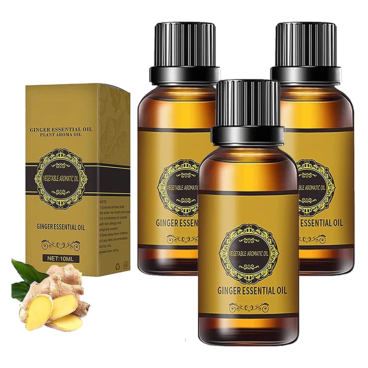 EELHOE Ginger Essential Oil – Slimming & Lymphatic Drainage Massage Oil Essential Oil Peaceful Pleasures Health and Wellness