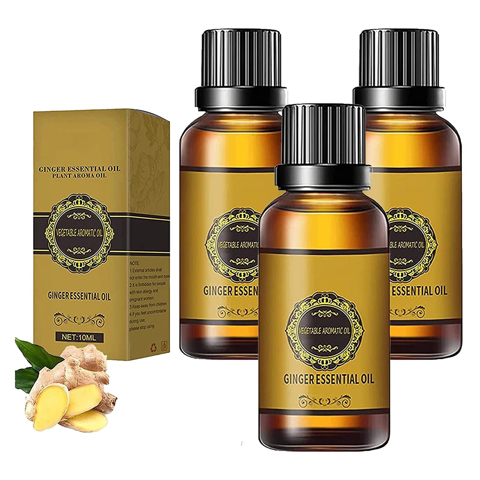 EELHOE Ginger Essential Oil – Slimming & Lymphatic Drainage Massage Oil Essential Oil Peaceful Pleasures Health and Wellness