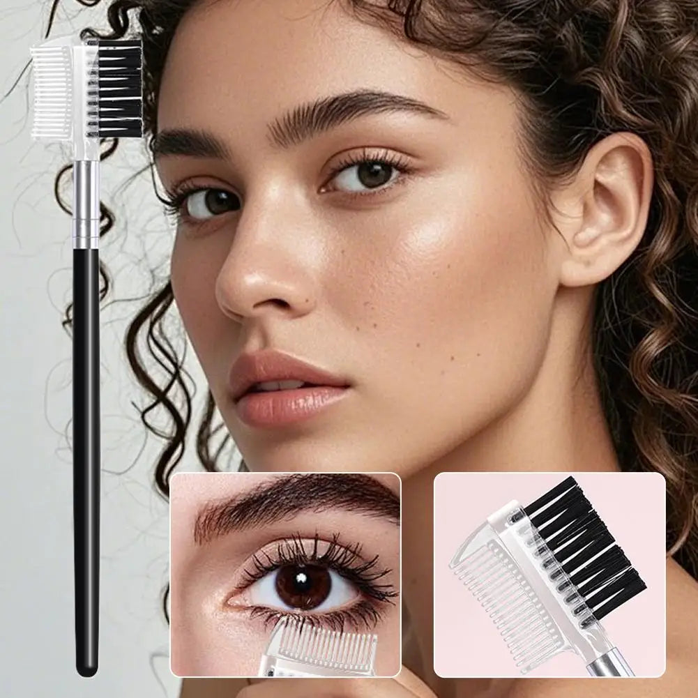 Dual-Headed Eyebrow Comb Makeup Brush Beauty Tool Professional Lash & Brow Comb, Dual-Sided Brush Creates Groomed Lashes & Brows Peaceful Pleasures Health and Wellness