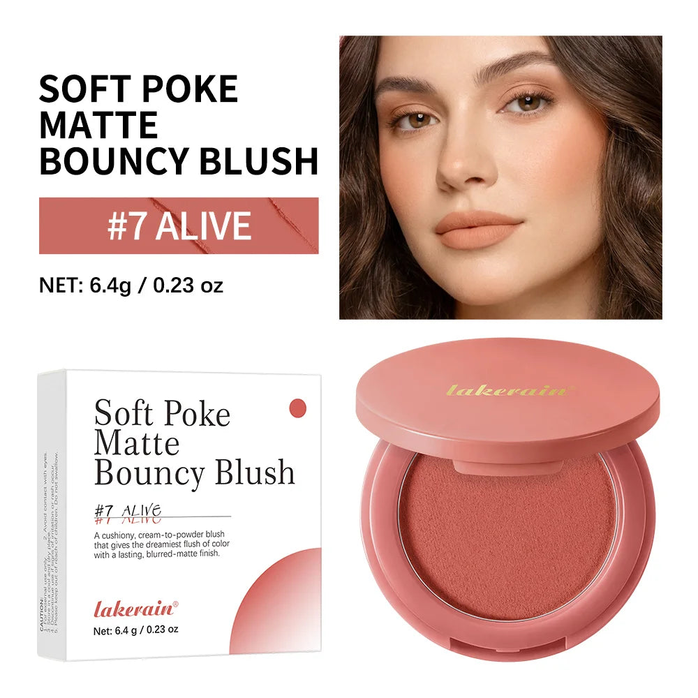 Soft Poke Matte Bouncy Blush Long-lasting Tint Velvety Matte Blush Moisturizer Lightweight Soft Pinch Liquid Blush Airy Cosmetic Peaceful Pleasures Health and Wellness 07 Alive