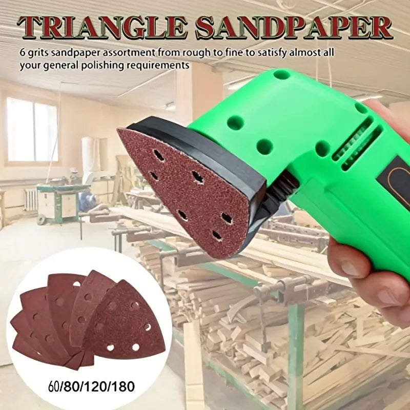 Triangle Sanding Pads Mouse Sander Sandpaper 6 Holes 60 80 120 180