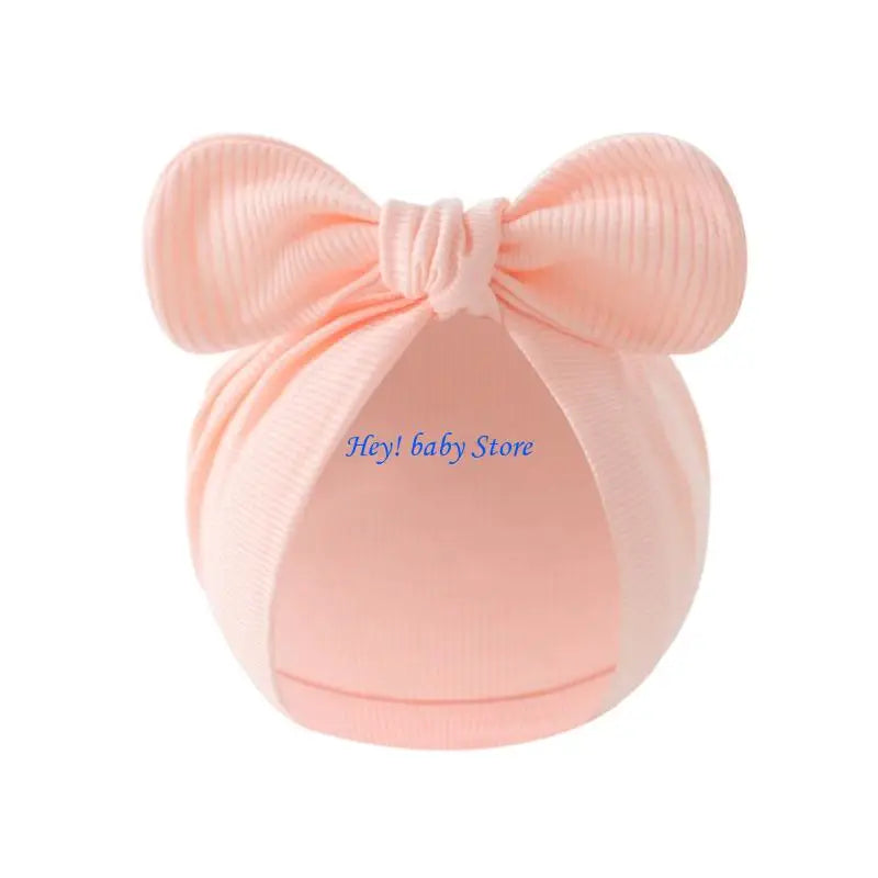 Newborn Bowknot Bonnet Hat | Soft Cotton Cap 0–3 Months