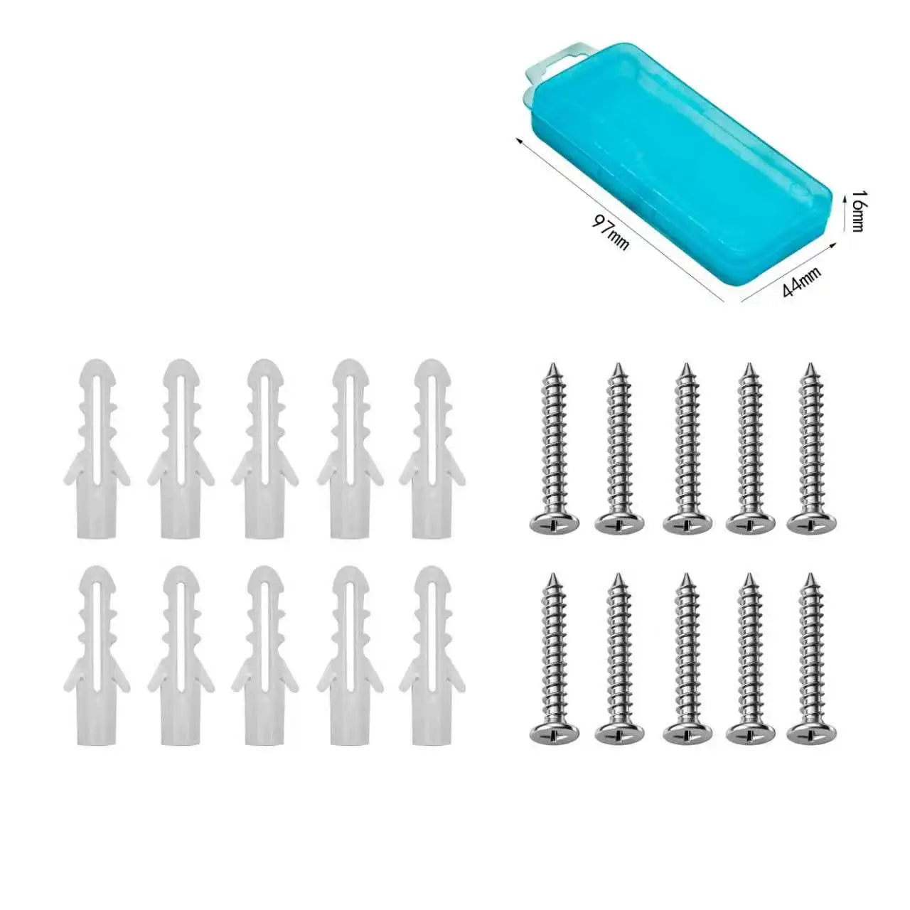 10-Pack M2 Self-Tapping Wall Anchor Expansion Screws Kit
